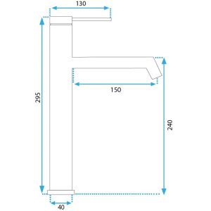 Висок меден смесител (смесителна батерия) за умивалник за плот за баня FOSS BRUSH COPPER