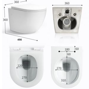 Конзолна тоалетна чиния без ринг с вградено биде ICC 4937 TORNADO