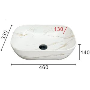 Умивалник за баня за монтаж върху плот ICB 887 MARBLE 46х33 см