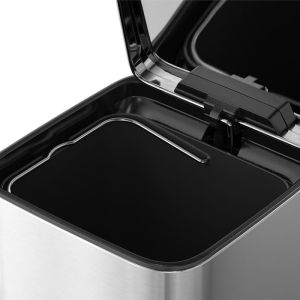 Сив кош за тоалетна и баня 3 л с капак с плавно затваряне FR LINE GREY